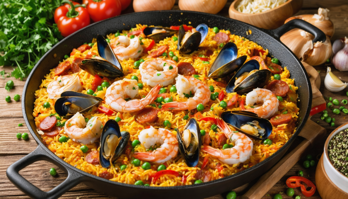 découvrez la recette authentique de la paella, un plat traditionnel espagnol savoureux qui ravira vos papilles avec ses ingrédients frais et ses saveurs délicieuses.