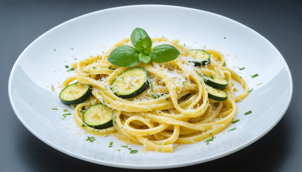 découvrez une recette savoureuse de linguine au citron frais, accompagnées de courgettes fondantes et d'une onctueuse crème de parmesan pour un repas léger et gourmand.