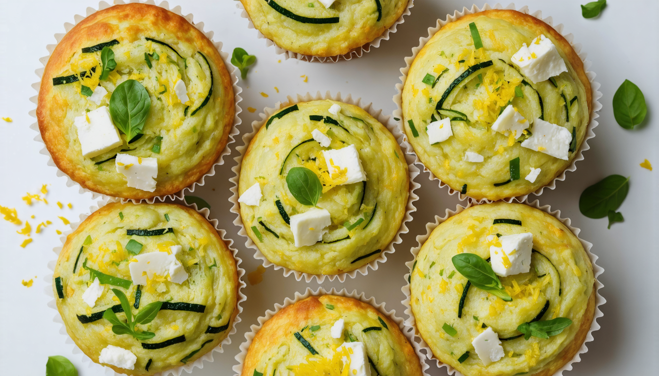 découvrez notre recette de muffins salés aux courgettes, feta et zeste de citron, parfaits pour des apéros savoureux et des pique-niques gourmands.