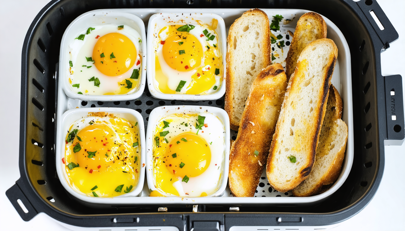 découvrez notre recette simple et rapide d'œufs cocotte à l'airfryer, pour un plat savoureux qui ravira vos papilles en un rien de temps.