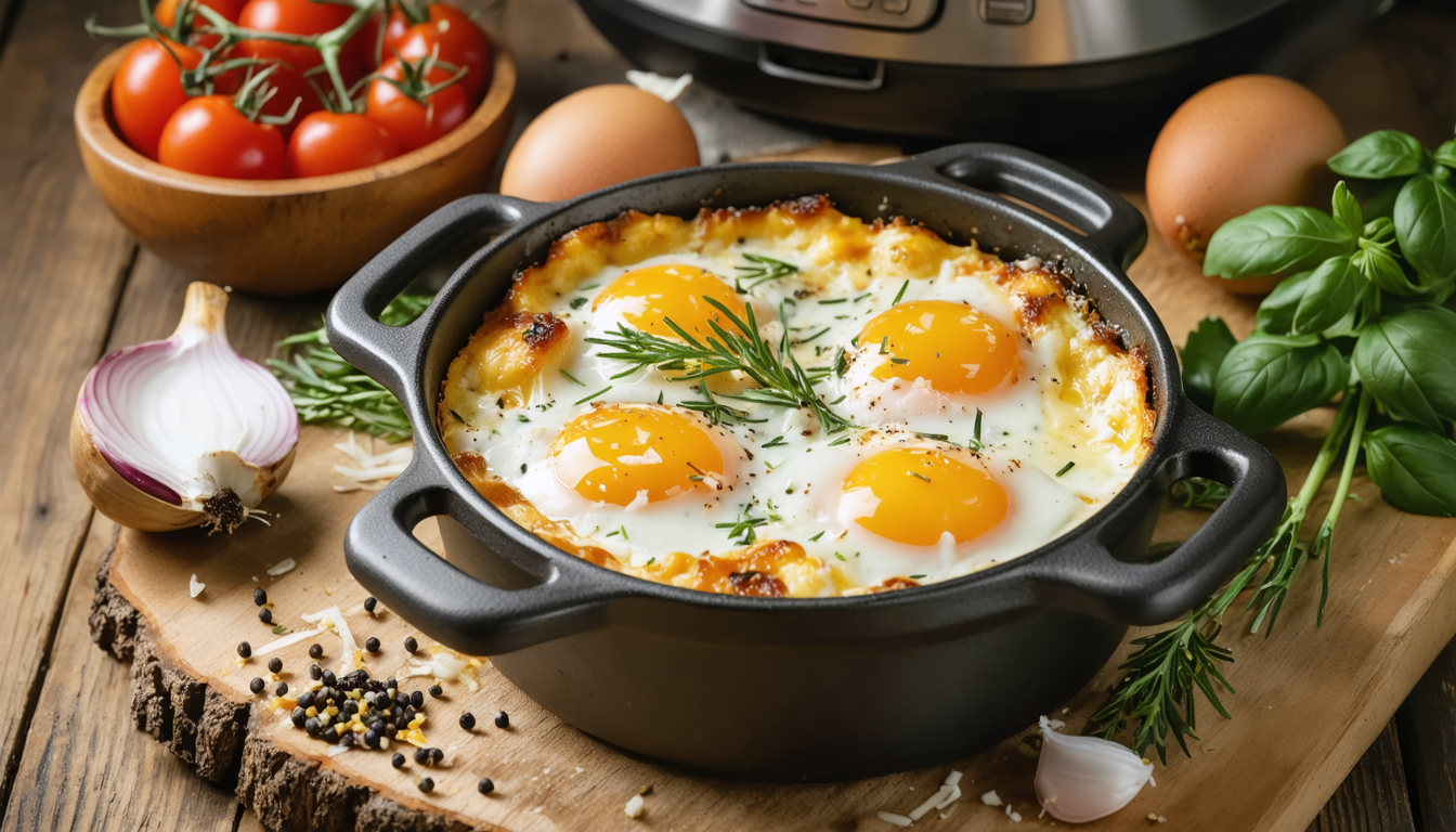 découvrez notre recette simple et rapide d'œufs cocotte à l’airfryer, idéale pour un repas savoureux et express qui ravira vos papilles.