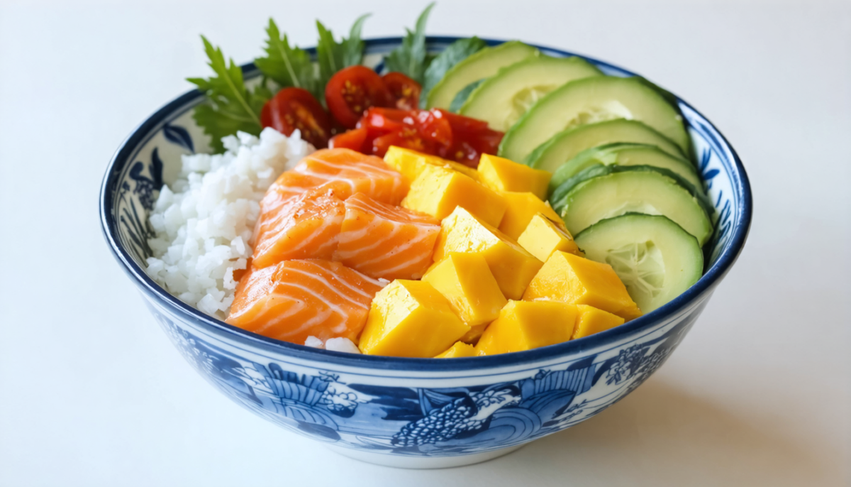 découvrez notre recette de poke bowl au saumon, alliant fraîcheur et saveurs exquises pour un repas sain et gourmand.
