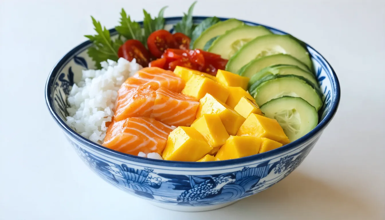 découvrez notre recette de poke bowl au saumon, alliant fraîcheur et saveurs exquises pour un repas sain et gourmand.