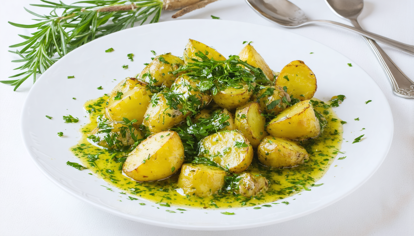 découvrez la recette parfaite des pommes de terre rôties au four, croustillantes à l'extérieur et fondantes à l'intérieur, accompagnées d'une sauce aux fines herbes savoureuse pour un repas gourmand et réconfortant.