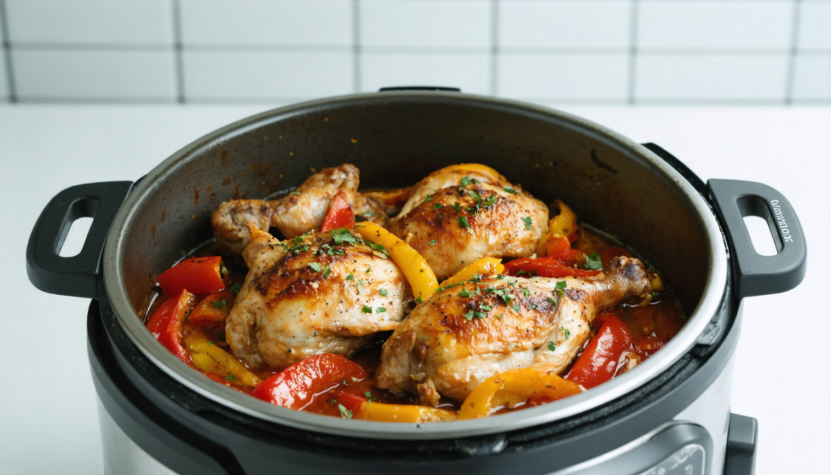découvrez notre recette facile de poulet basquaise à l'autocuiseur, alliant rapidité et saveurs authentiques du sud-ouest pour un repas gourmand et savoureux.
