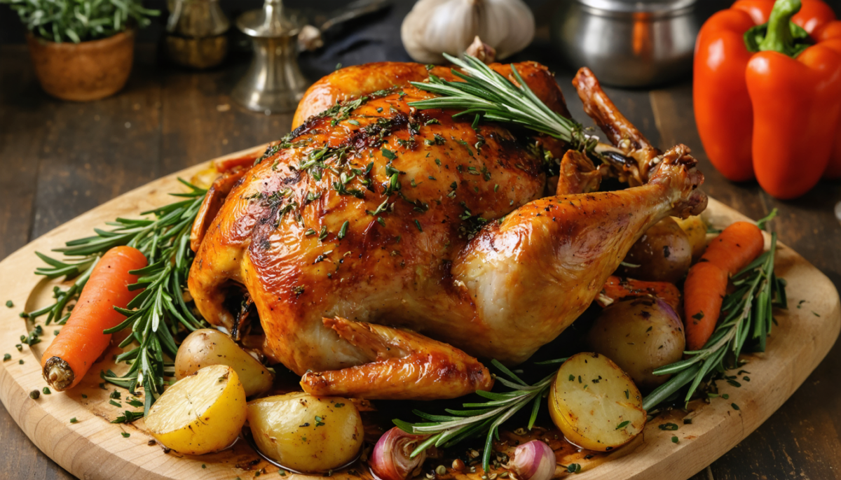 découvrez une recette simple de poulet rôti, savoureuse et parfumée, parfaite pour un repas convivial et gourmand.