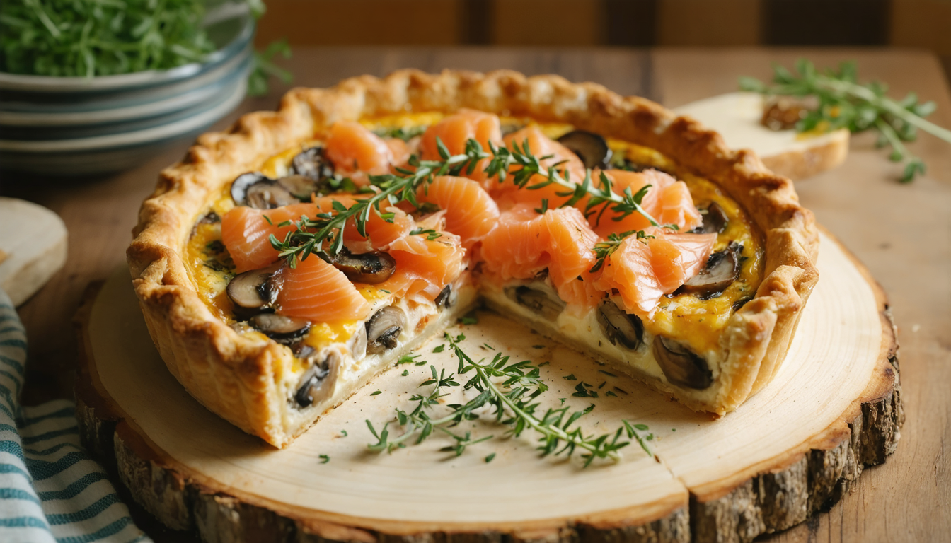 découvrez notre recette de quiche gourmande au saumon frais et champignons, un mariage de saveurs simple et délicat pour régaler vos papilles en toute occasion.