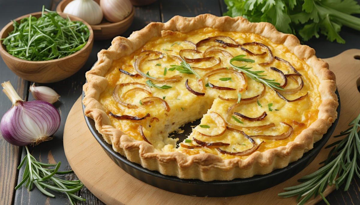 découvrez notre recette simple et gourmande de quiche légère aux oignons, parfaite pour un repas savoureux et facile à préparer.