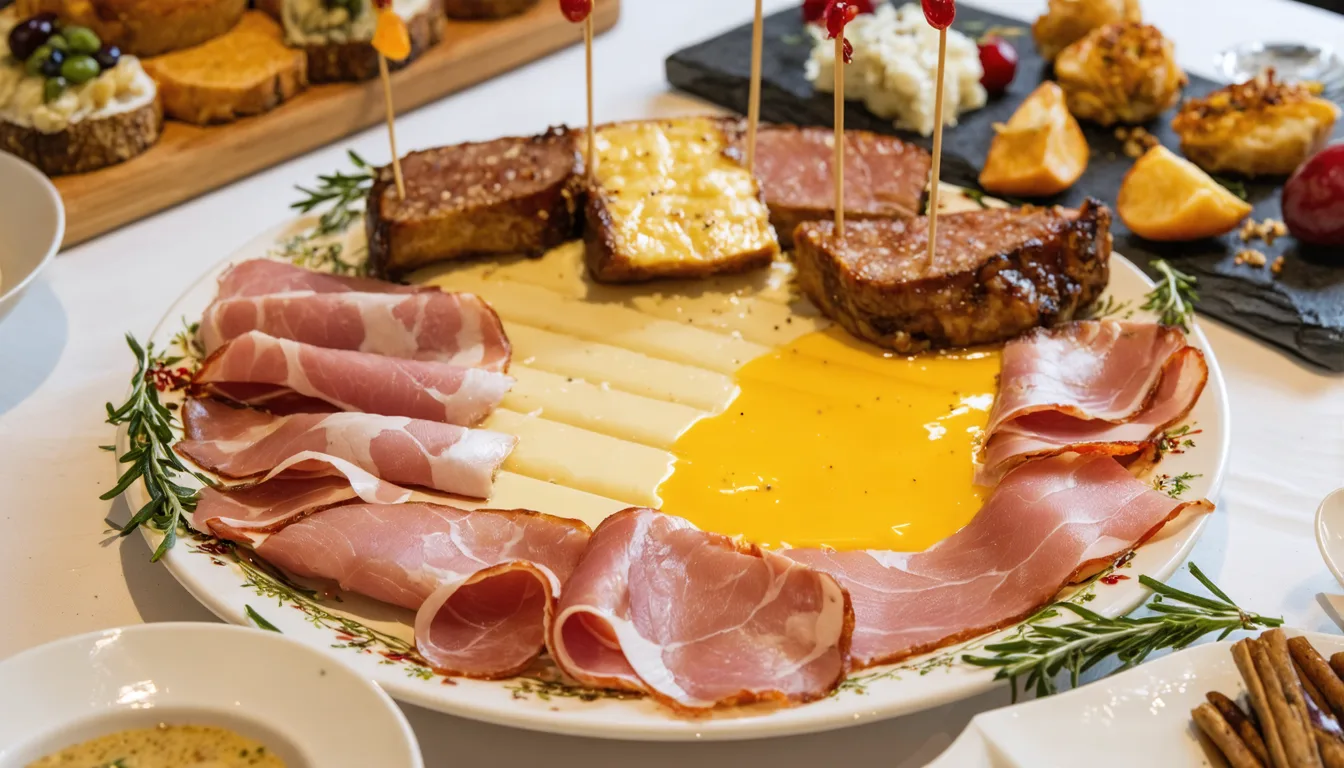 découvrez une raclette d'exception mariant la douceur du foie gras à la saveur intense du jambon cru pour une expérience gourmande unique.