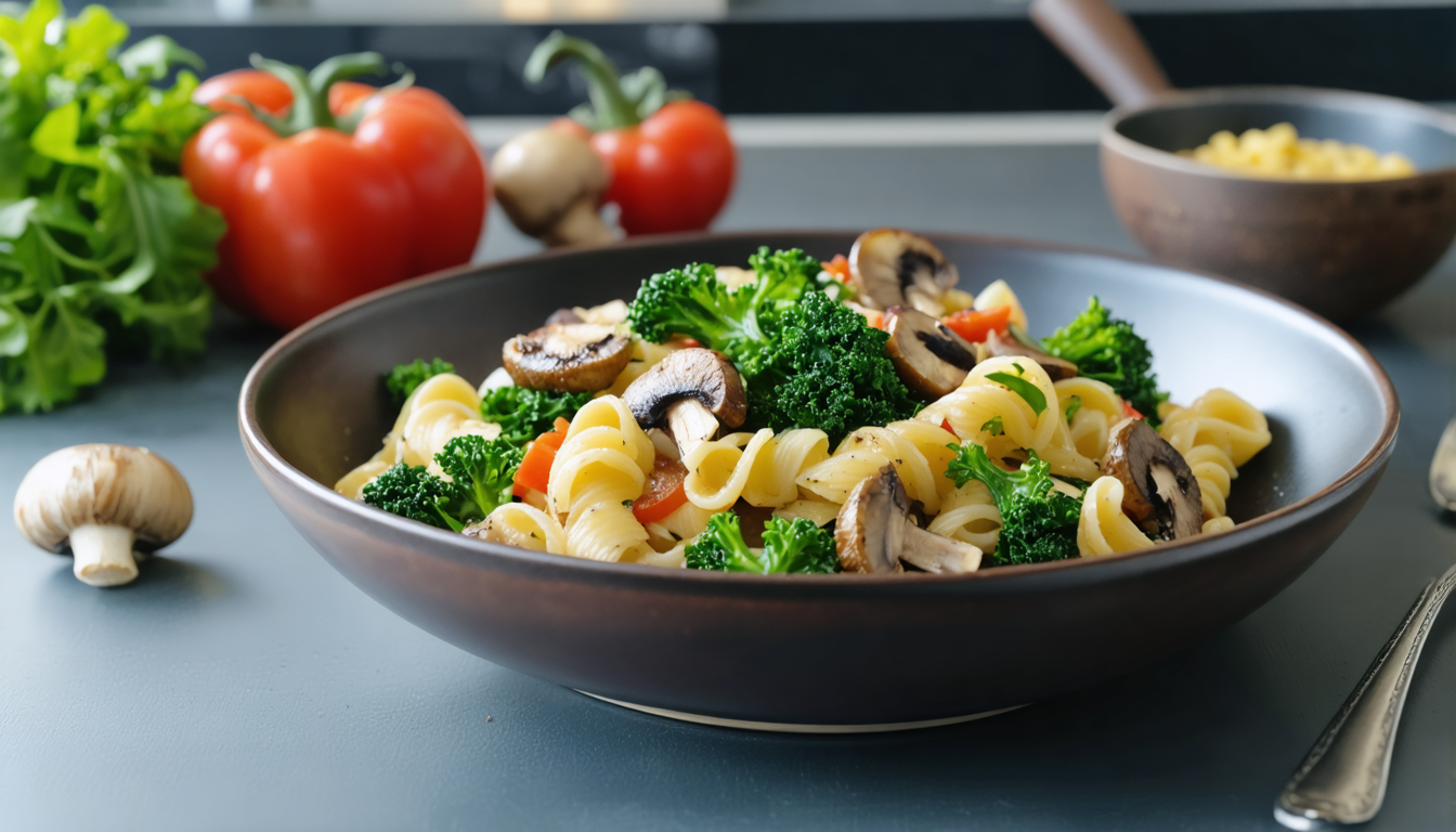 découvrez une recette facile et saine de poêlée légère de pâtes au chou et champignons, parfaite pour un repas savoureux et équilibré.