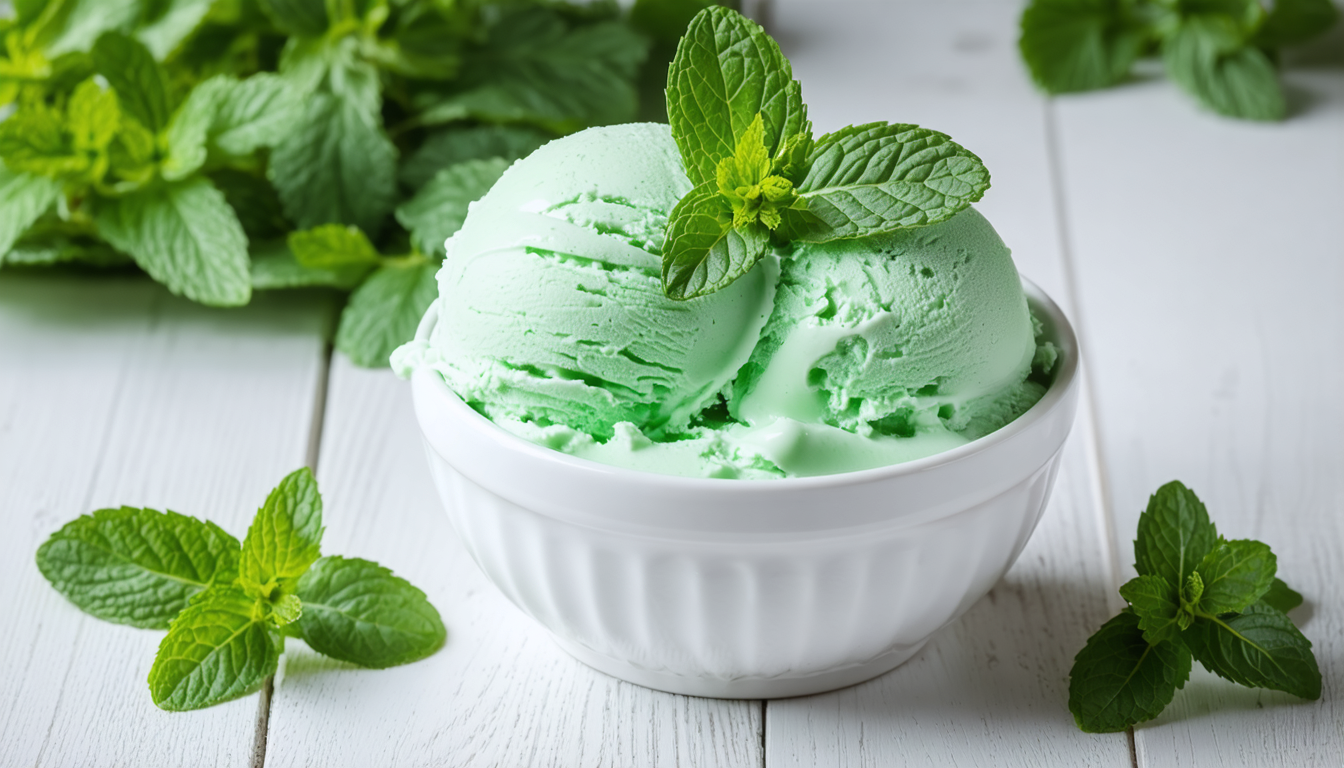 découvrez une recette simple et rafraîchissante de crème glacée légère à la menthe, préparée maison avec une sorbetière pour un dessert frais et naturel.
