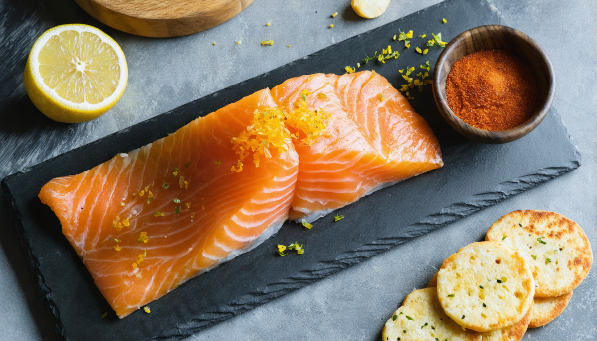 découvrez notre recette raffinée de saumon gravelax aux agrumes, accompagné de blinis moelleux aux pommes de terre, pour une dégustation délicate et gourmande.