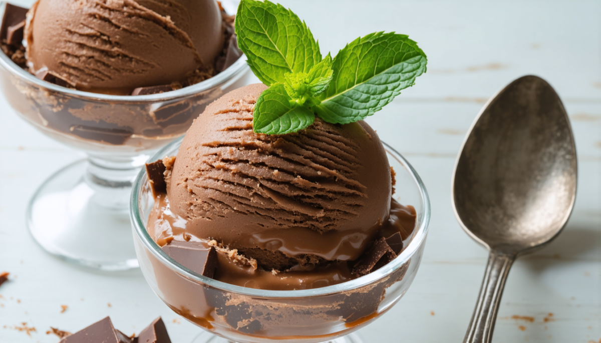 découvrez notre recette simple et gourmande de sorbet au chocolat aérien, réalisée sans sorbetière pour un dessert léger et délicieux à partager.