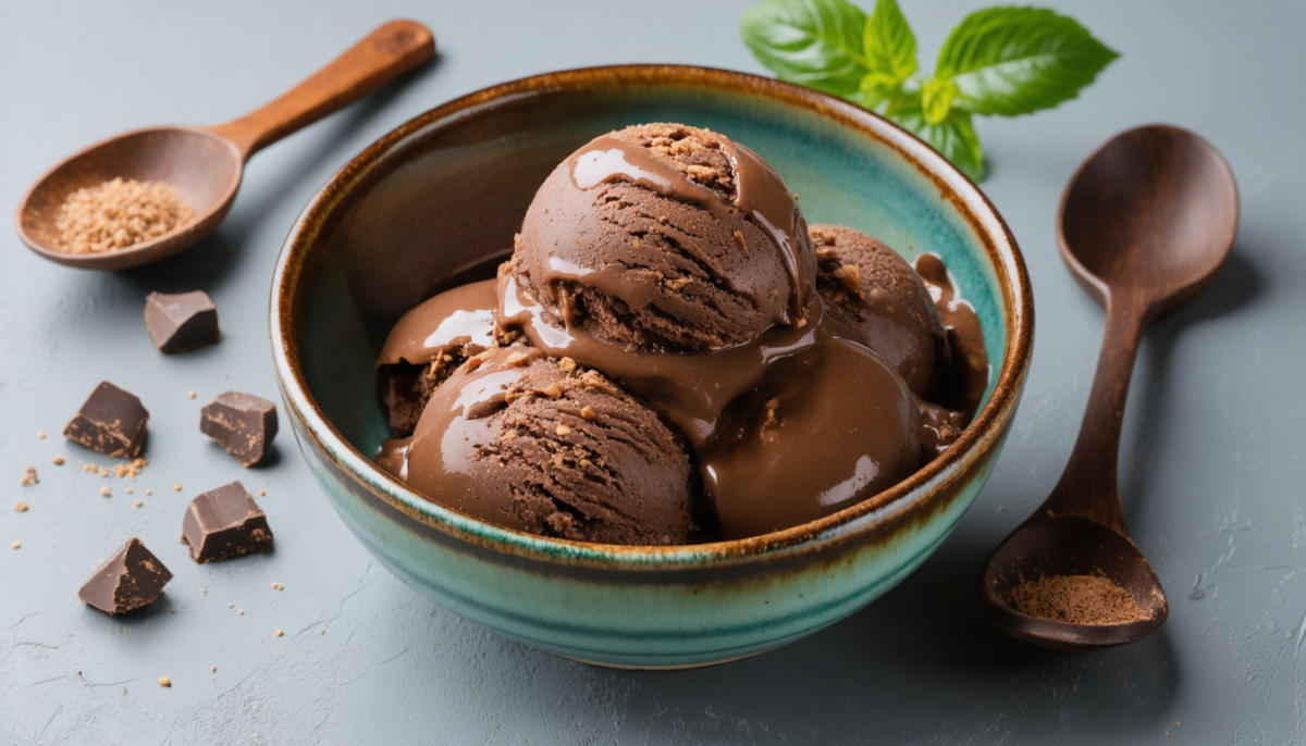 découvrez notre recette simple et gourmande de sorbet au chocolat aérien, réalisée sans sorbetière pour un dessert léger et facile à préparer.