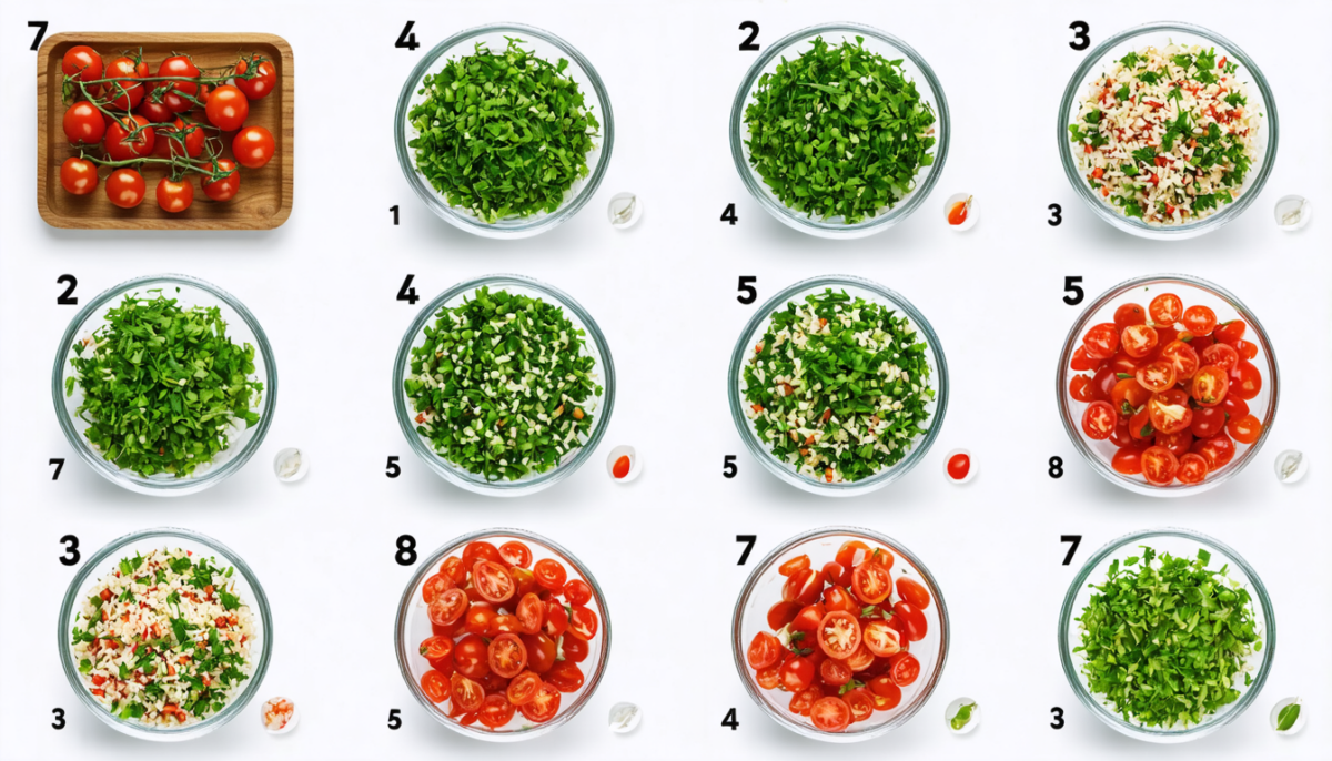 découvrez notre recette de taboulé végétal frais, garnie de tomates cerises juteuses et parfumée aux herbes aromatiques pour une explosion de saveurs estivales.
