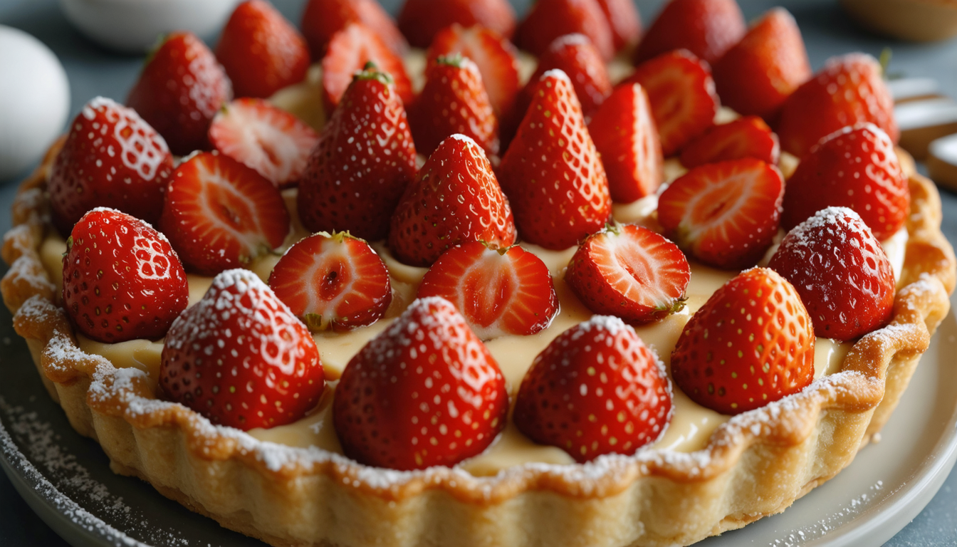 découvrez la recette parfaite de tarte aux fraises avec une crème pâtissière maison onctueuse et facile à préparer. suivez nos étapes simples pour un dessert délicieux et gourmand.