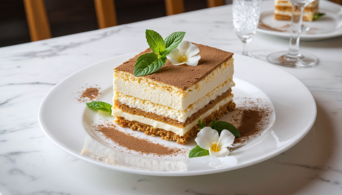 découvrez notre tiramisu revisité à la française, une délicieuse gourmandise alliant la douceur du fromage frais à la richesse des saveurs traditionnelles italiennes, pour un dessert irrésistible et original.