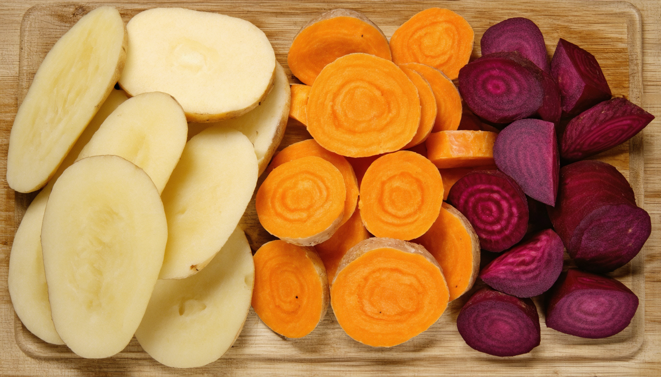découvrez un gratin fondant et irrésistible alliant pommes de terre, patates douces et betteraves pour un trio savoureux revisité. parfait pour sublimer vos repas avec des saveurs uniques.