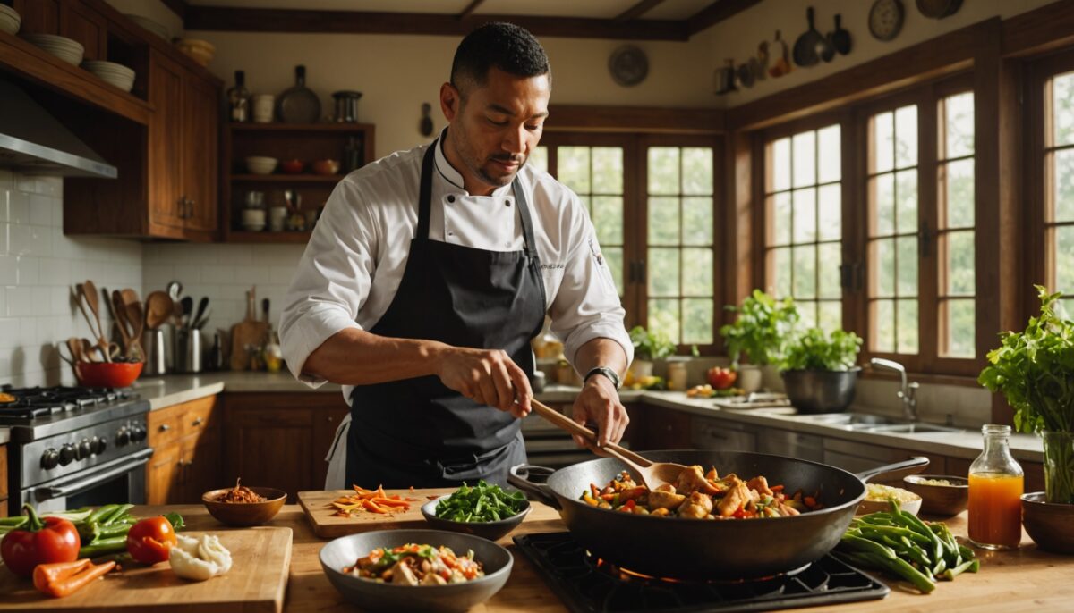 Recette express : sauté léger de légumes croquants, poulet tendre et gingembre relevé à la sauce soja