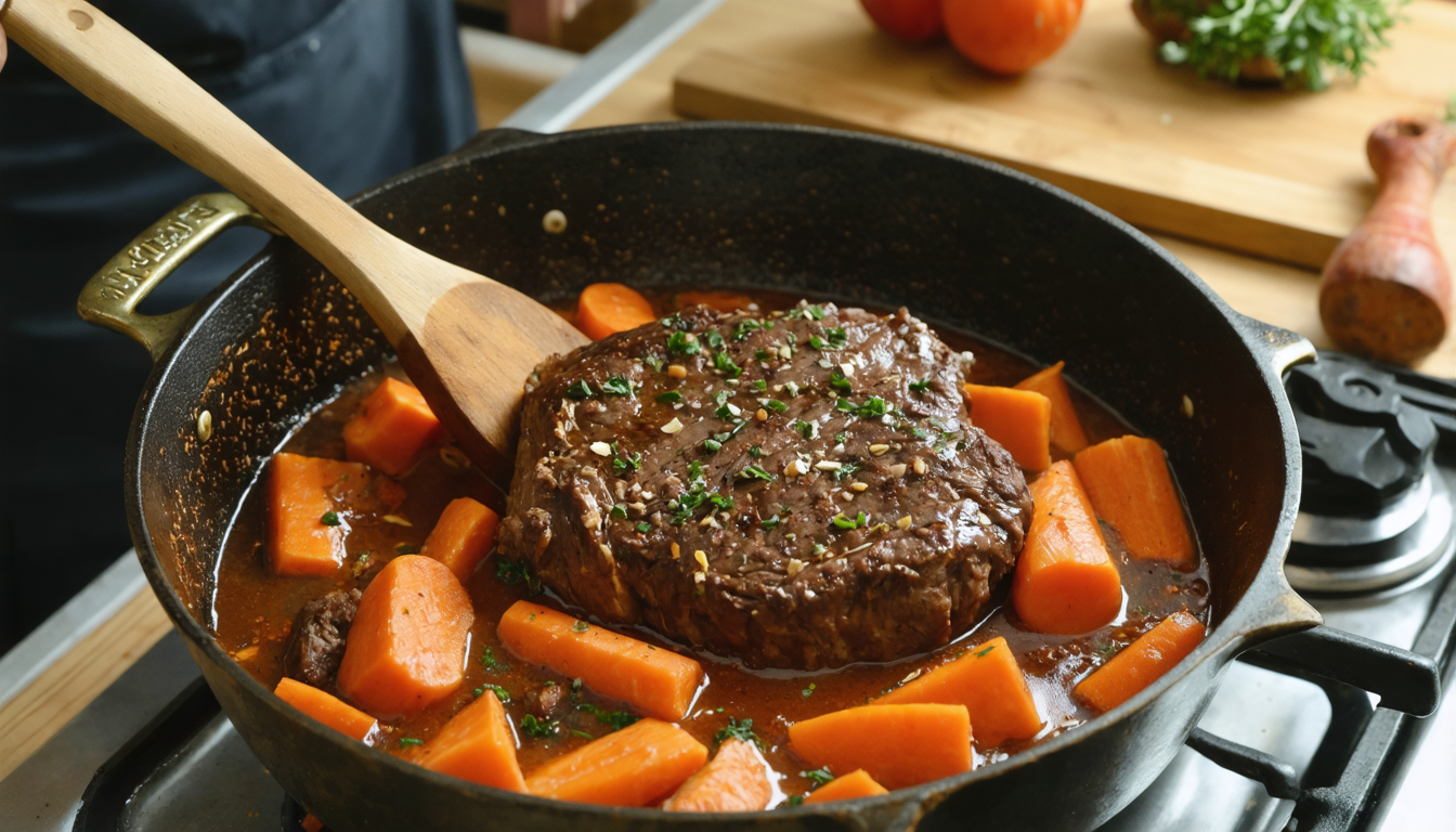 découvrez notre recette de bœuf braisé aux carottes, un plat traditionnel riche en saveurs chaleureuses, parfait pour un repas convivial et réconfortant.