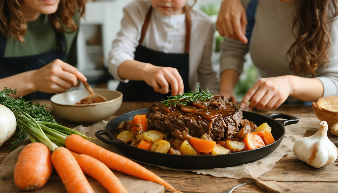découvrez notre recette de bœuf braisé aux carottes, un plat traditionnel réconfortant aux saveurs riches et chaleureuses, pour un véritable voyage gourmand.
