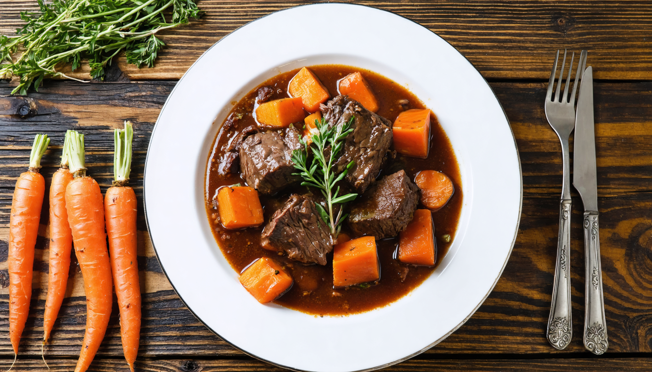 découvrez notre recette de bœuf braisé aux carottes, un plat traditionnel et chaleureux qui ravira vos papilles par ses saveurs authentiques et gourmandes.
