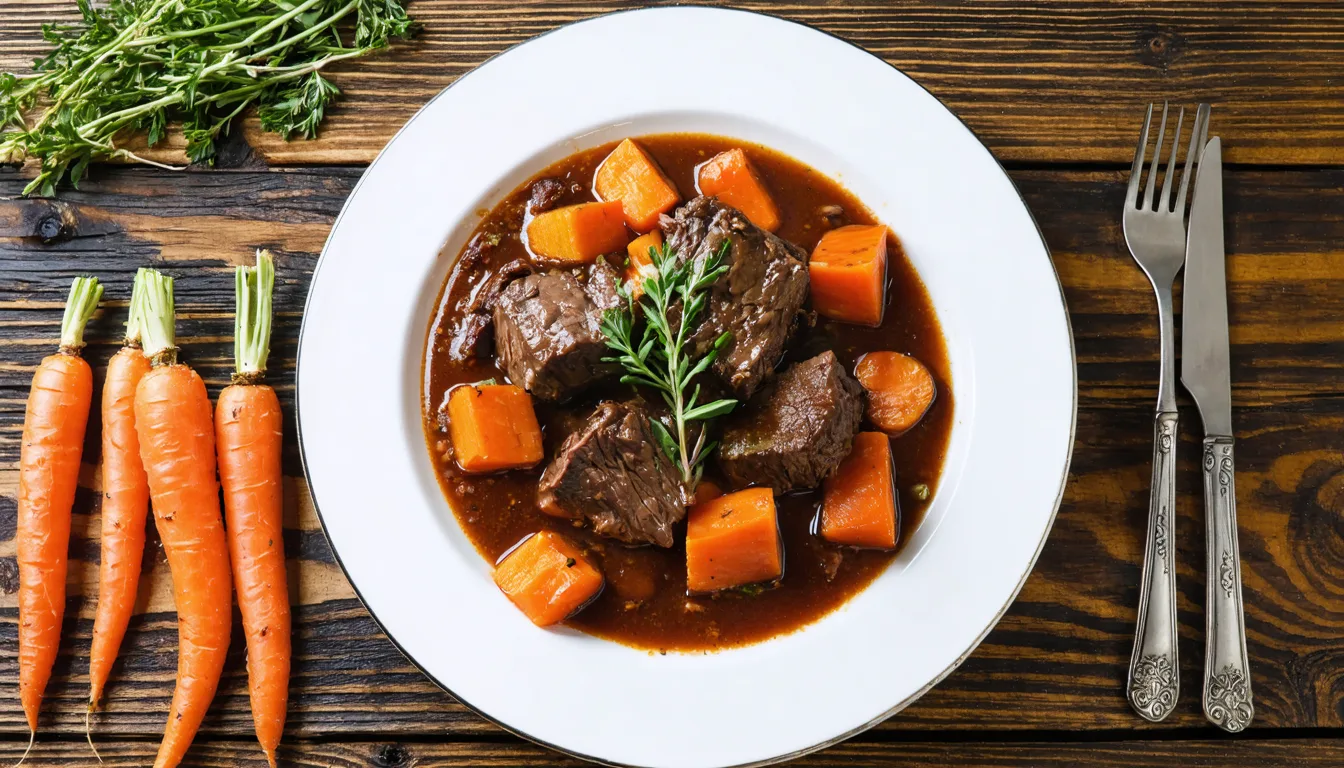 découvrez notre recette de bœuf braisé aux carottes, un plat traditionnel et chaleureux qui ravira vos papilles par ses saveurs authentiques et gourmandes.