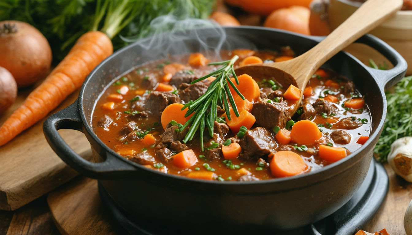découvrez un bœuf carotte fondant qui embaume votre cuisine et transforme chaque dîner en une chaleureuse fête d'automne, alliant saveurs traditionnelles et convivialité.