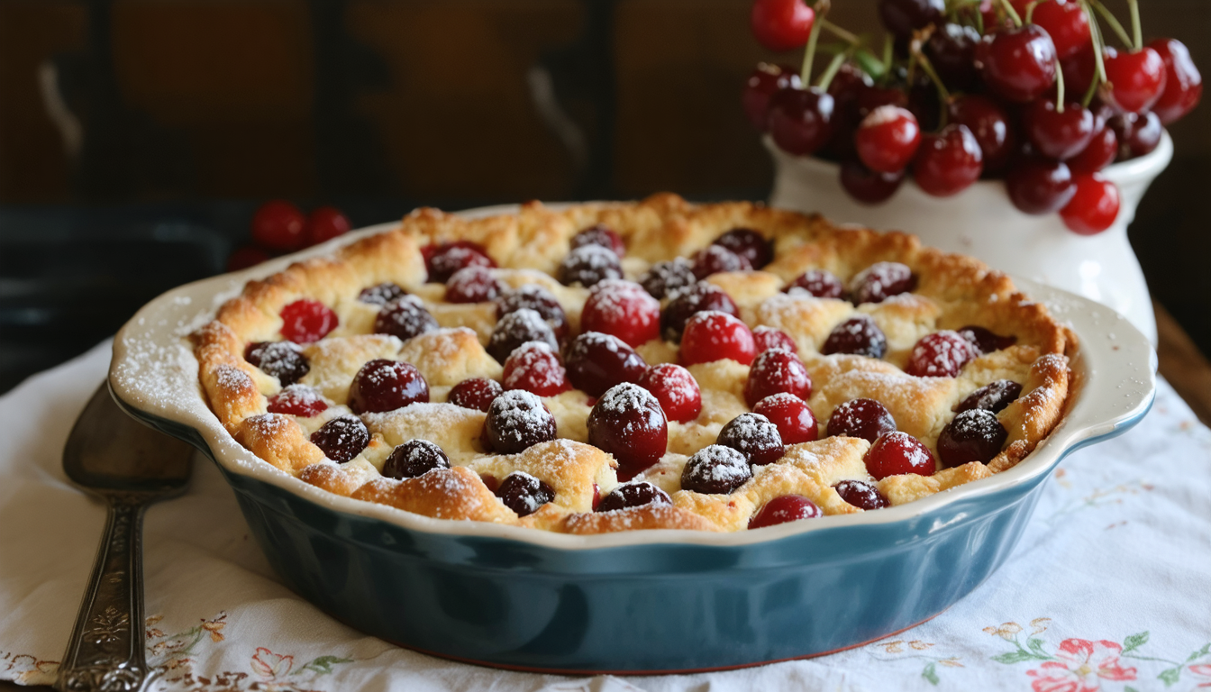 découvrez notre clafoutis aux cerises façon grand-mère : un dessert moelleux, simple à préparer et prêt rapidement pour régaler toute la famille.