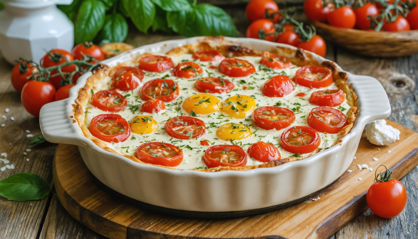 découvrez notre recette express de clafoutis salé aux tomates cerise et camembert fondant, parfaite pour un plat savoureux et rapide à préparer.