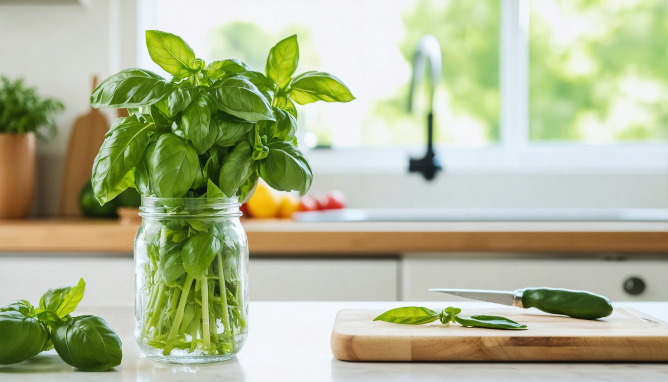 découvrez l'astuce incontournable pour garder votre basilic frais pendant des semaines. conseils simples et efficaces pour conserver toute la saveur de votre herbe préférée.