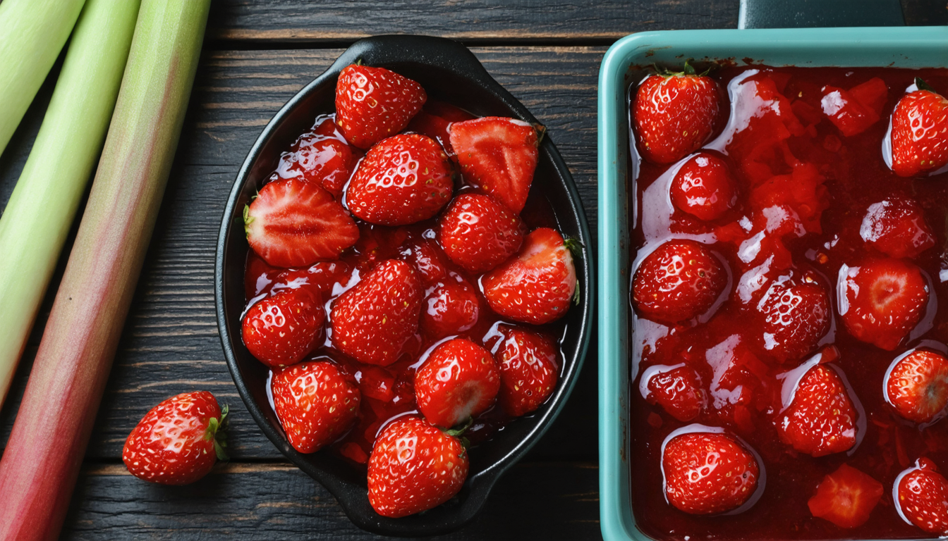 découvrez notre compote fraises-rhubarbe allégée, une gourmandise fruitée et légère parfaite pour une pause saine et savoureuse.