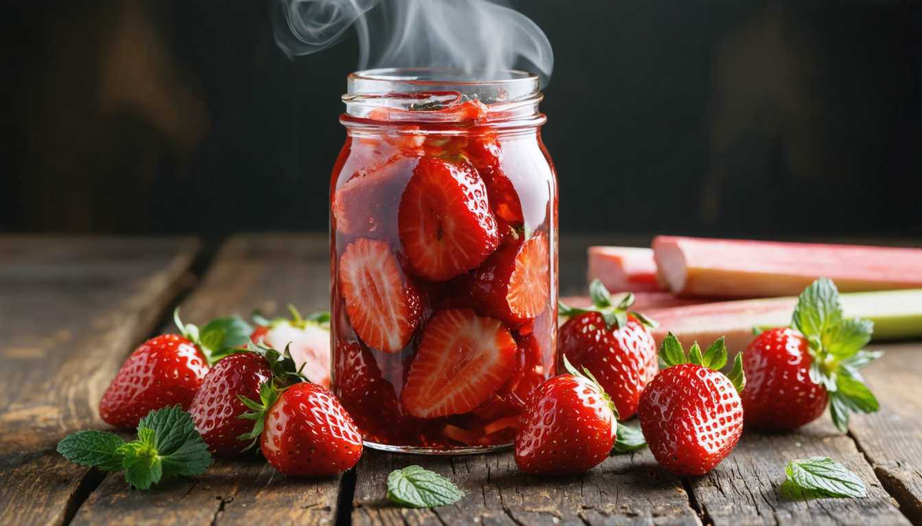 découvrez notre compote fraises-rhubarbe allégée, une gourmandise fruitée et légère parfaite pour se faire plaisir sans culpabiliser.