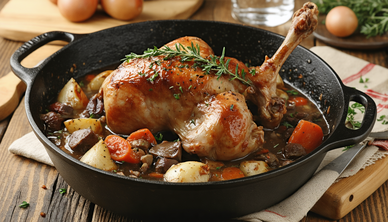 découvrez notre recette de coq au vin maison, une immersion authentique dans les saveurs traditionnelles françaises pour un repas riche en goût et en histoire.