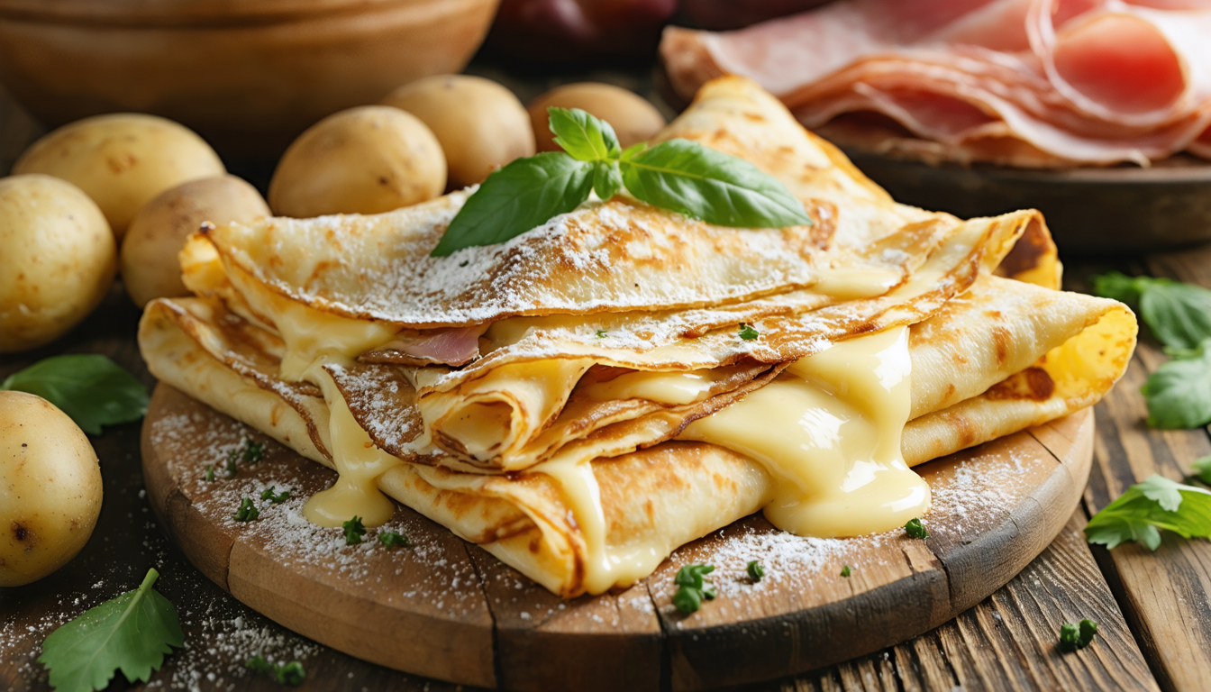 découvrez nos crêpes savoyardes fondantes au fromage à raclette, un délice authentique de la montagne à savourer chez vous. parfaites pour réchauffer vos soirées gourmandes !