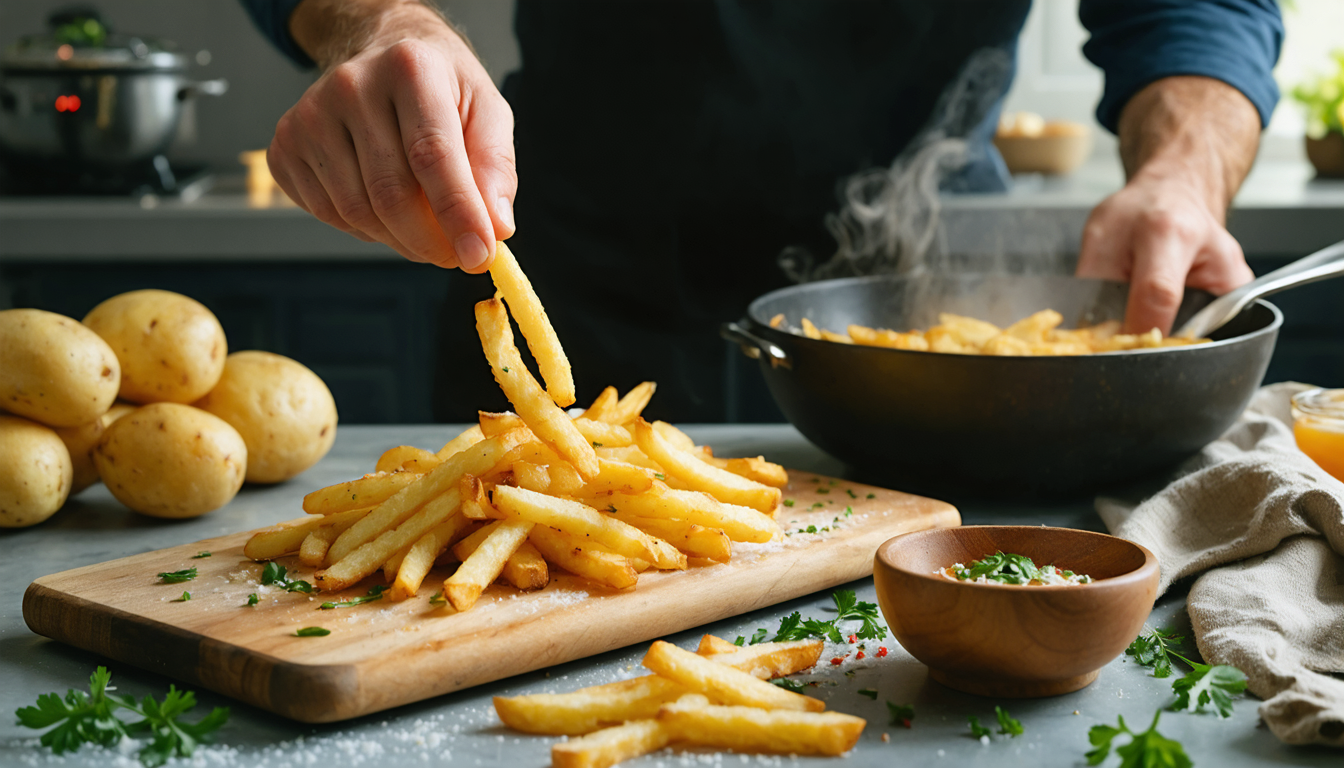 découvrez le secret de cyril lignac pour réussir des frites maison parfaites : croustillantes, légères et irrésistibles à chaque fois.