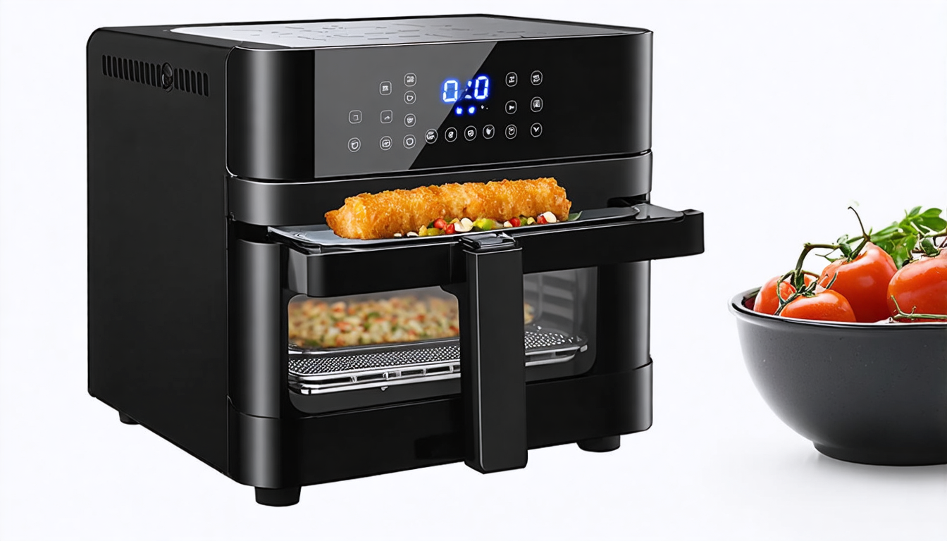 découvrez la friteuse xxl à double compartiment de 12l, idéale pour une cuisson saine et rapide. préparez des repas savoureux pour toute la famille avec facilité et praticité.