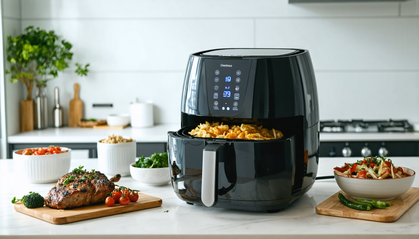 découvrez la friteuse à air gourmetmaxx fryup xl avec sa double chambre innovante, idéale pour une cuisson rapide et savoureuse de vos plats favoris.