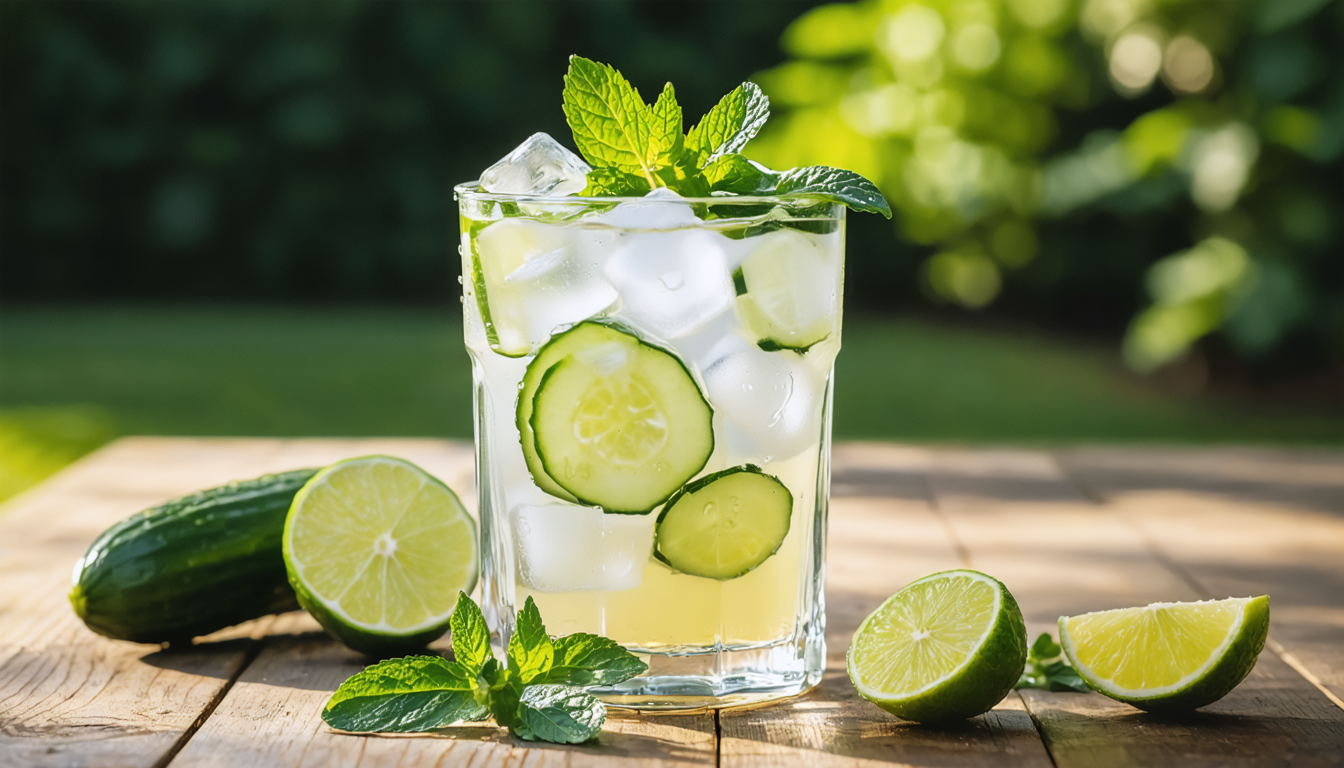 savourez la recette estivale du gin tonic au concombre, une boisson fraîche et légère parfaite pour les journées ensoleillées.