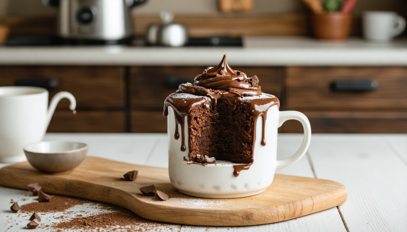 découvrez notre recette rapide et facile de mug cake nutella sans œuf, parfaite pour un dessert gourmand en un clin d'œil avec délice express.