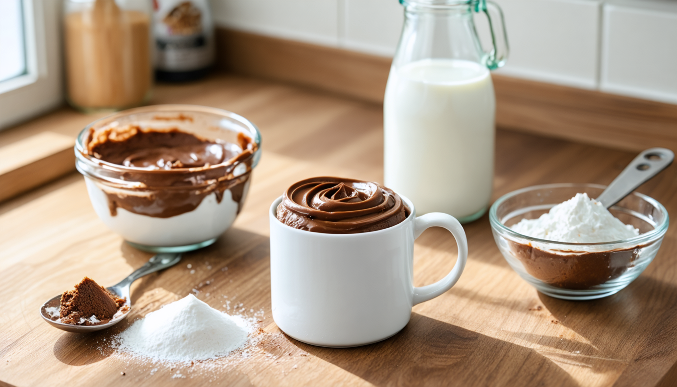 découvrez notre recette rapide et facile de mug cake nutella sans œuf, parfaite pour un dessert gourmand en un clin d'œil avec délice express.