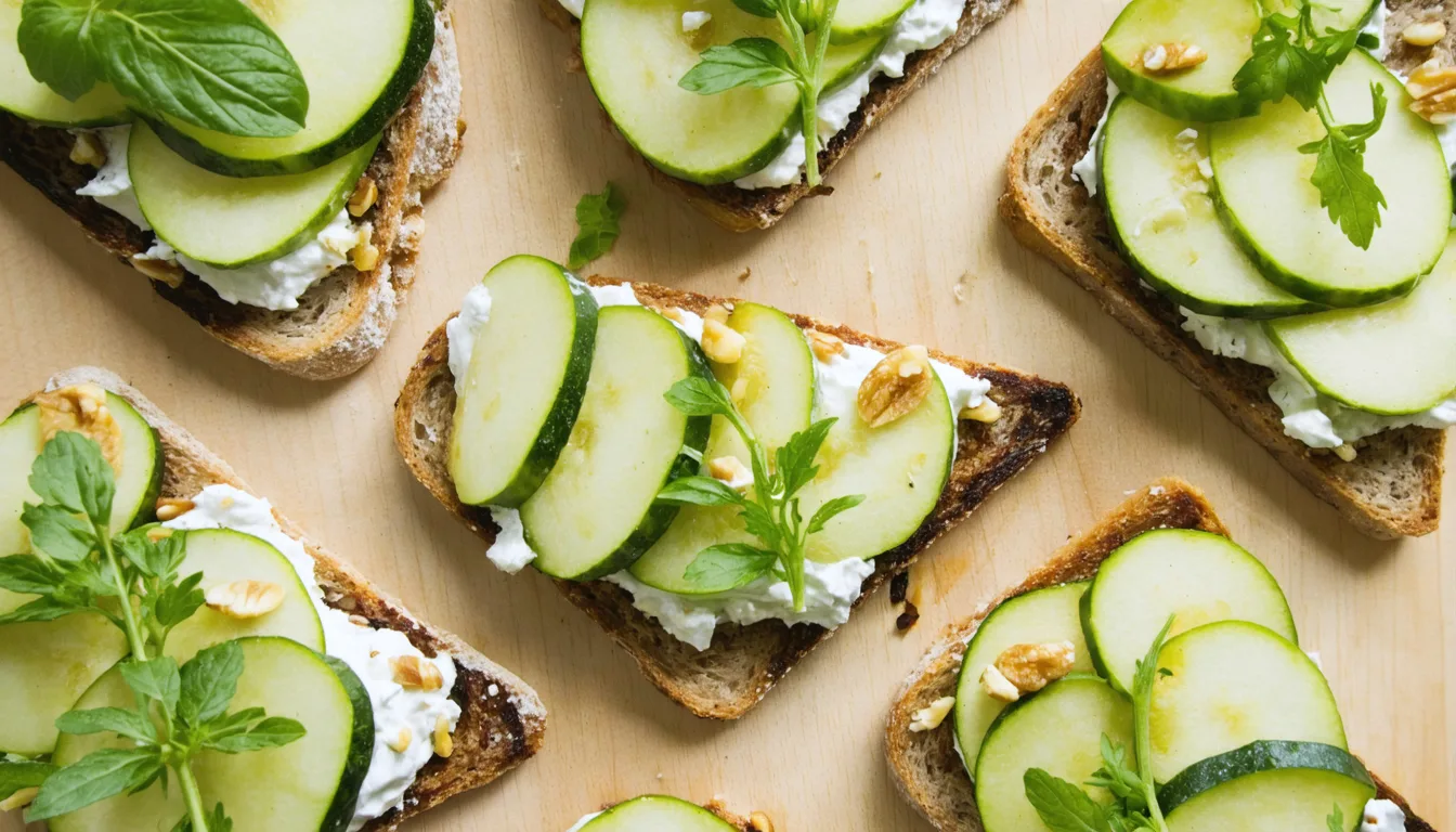découvrez la tartine gourmande délice frais alliant pomme croquante, courgette fondante et fromage de chèvre crémeux, pour une explosion de saveurs fraîches et équilibrées.