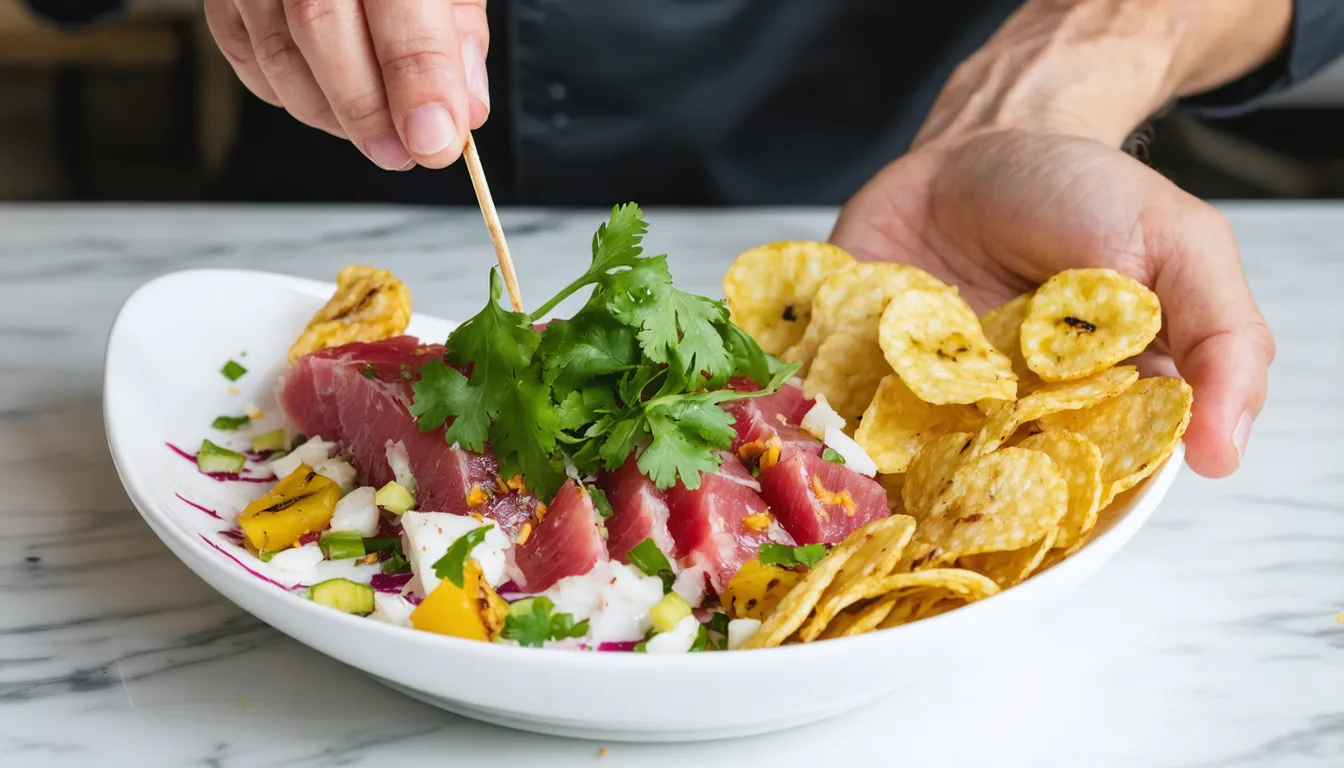 découvrez notre recette authentique et rafraîchissante de ceviche de thon, 'délice océanique', pour un voyage culinaire aux saveurs marines uniques.
