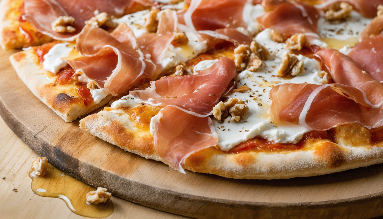 découvrez la recette savoureuse de la pizza délice provençal, garnie de fromage de chèvre fondant et de jambon cru de qualité, pour un voyage culinaire au cœur de la provence.