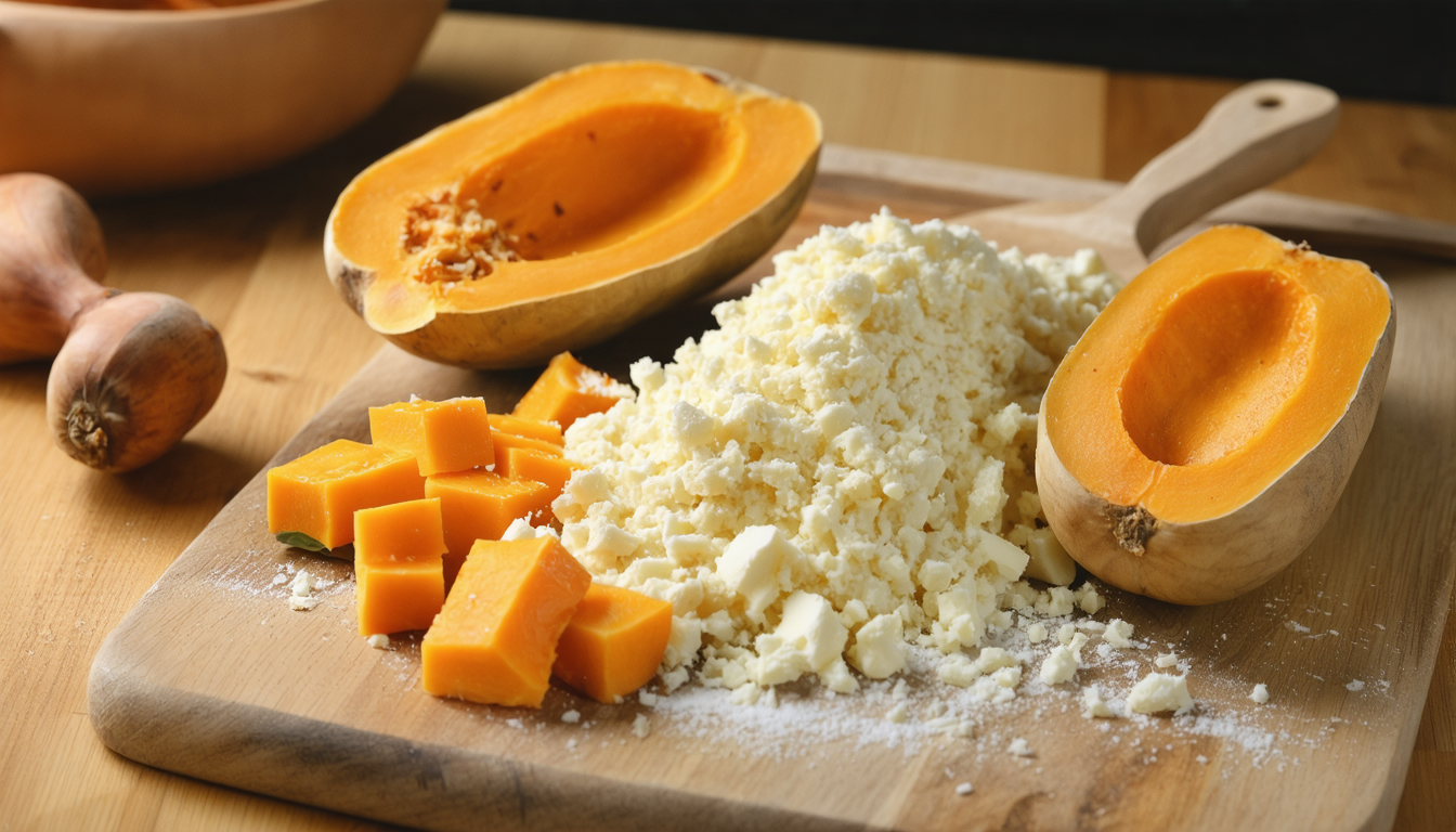 découvrez un délice automnal avec notre crumble de butternut fondant, rehaussé du goût savoureux du fromage à raclette, parfait pour réchauffer vos soirées d'automne.