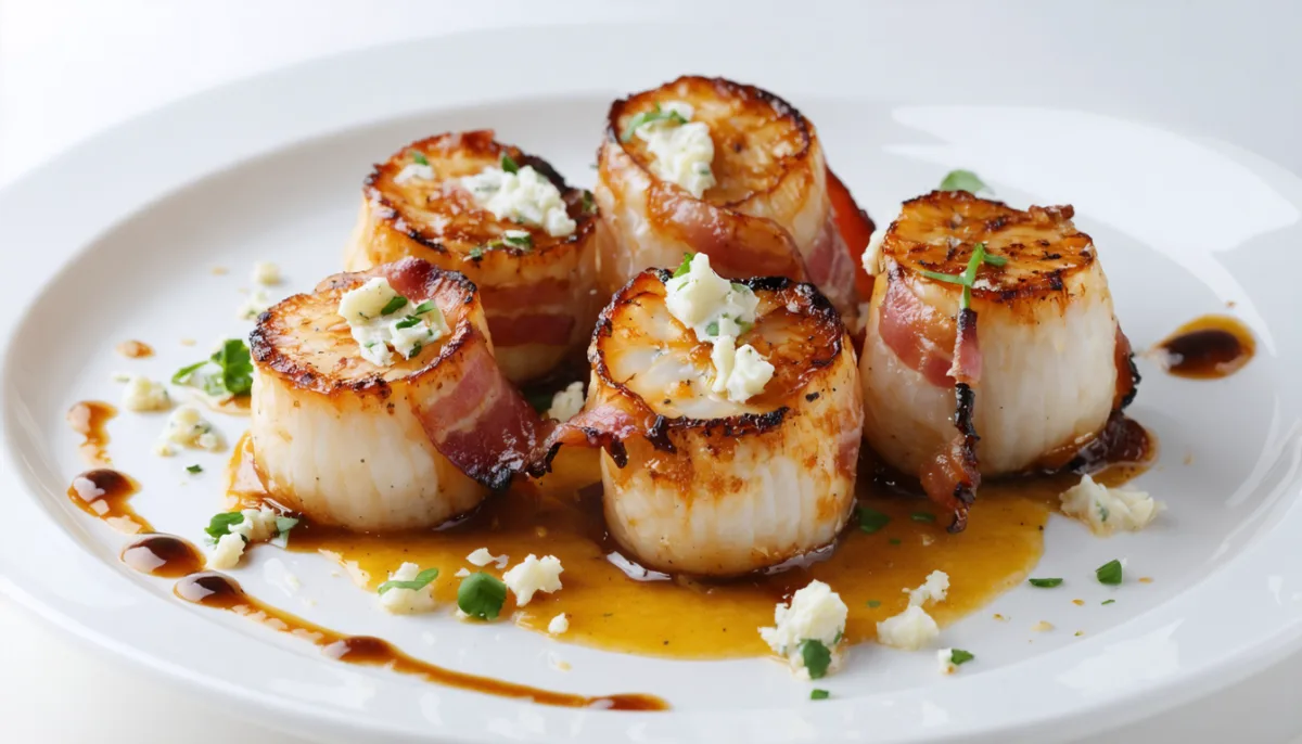 découvrez notre recette gourmande de coquilles saint-jacques au lard croustillant et au fromage bleu fondant, un délice à savourer pour un repas raffiné et savoureux.