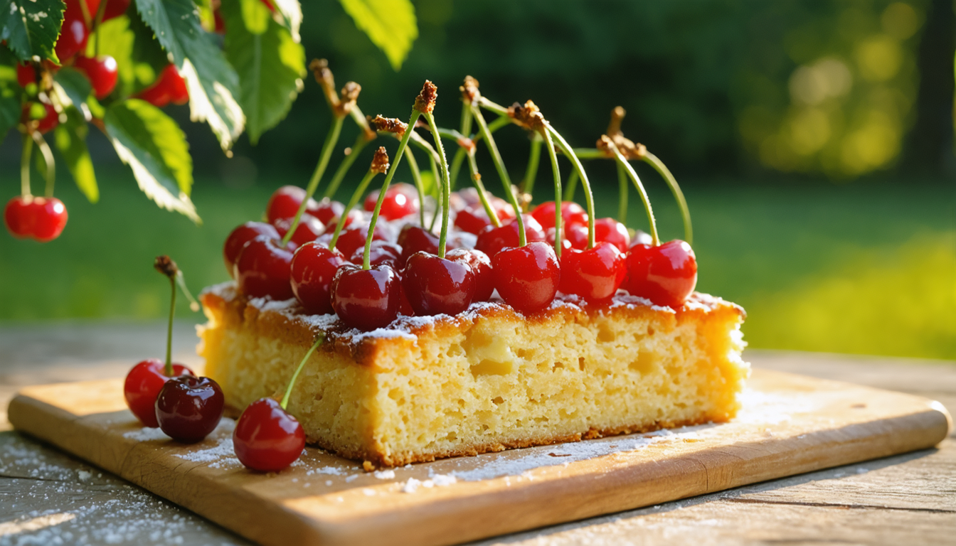 découvrez notre recette simple et rapide de gâteau aux cerises, un délice estival idéal pour un goûter parfait en famille ou entre amis.