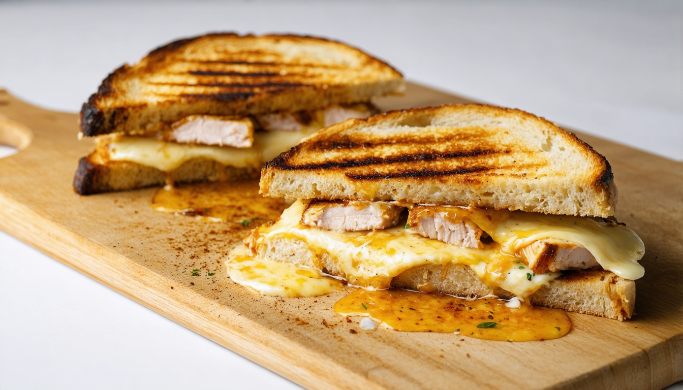 découvrez notre croque-monsieur au poulet et fromage frais, une alliance gourmande et fondante parfaite pour un repas savoureux et réconfortant.