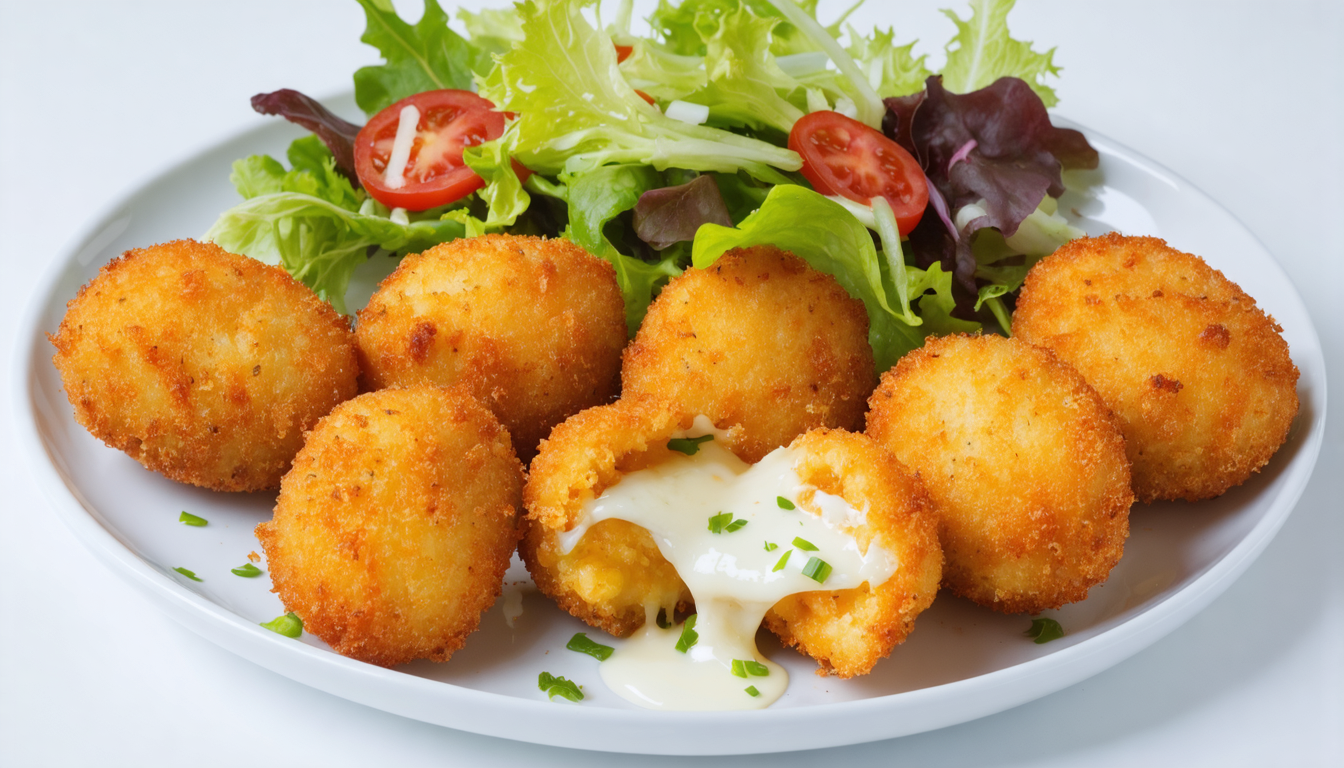 découvrez nos croquettes croustillantes de pommes de terre au fromage à raclette, un délice fondant parfait pour régaler vos papilles à chaque bouchée.