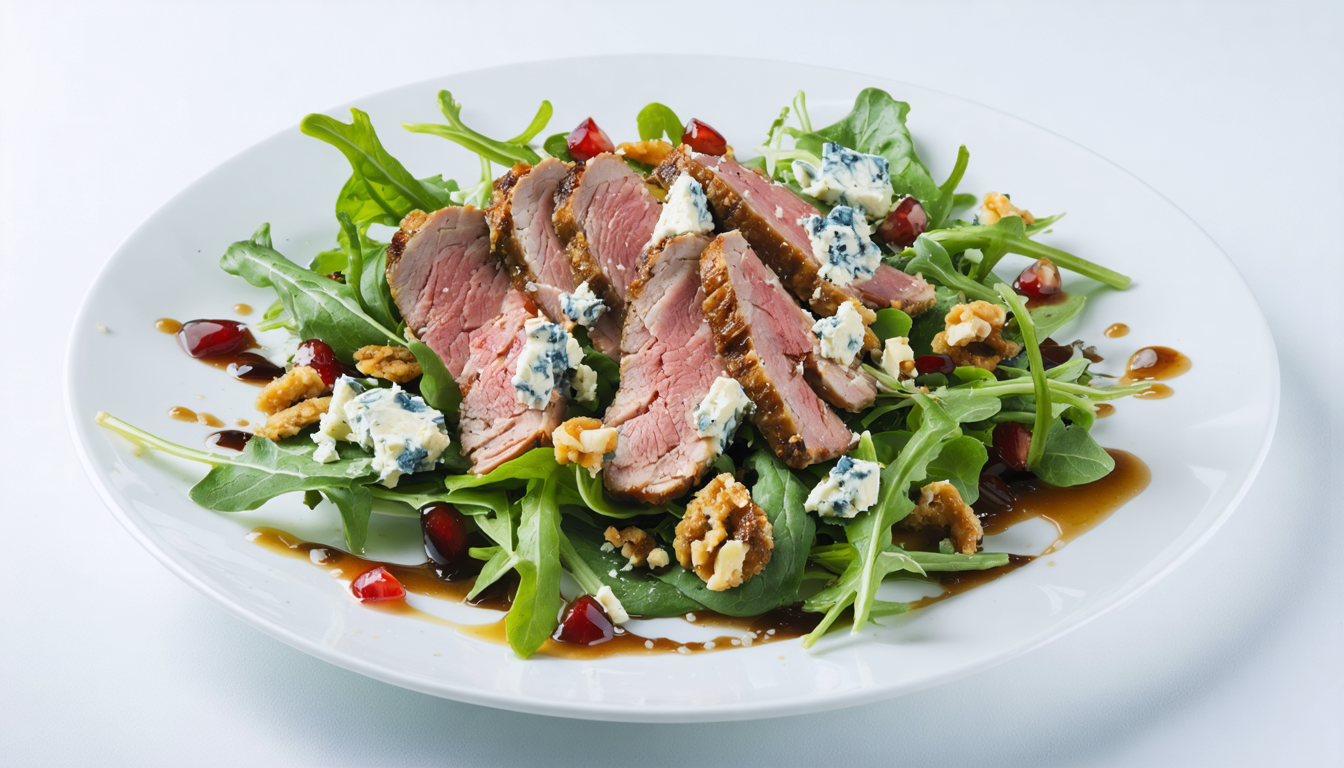 découvrez notre recette gourmande de salade composée alliant la douceur du fromage bleu et la saveur intense du magret de canard fumé, pour un délice raffiné et équilibré.